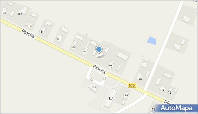 Słubice, Płocka, 78A, mapa Słubice