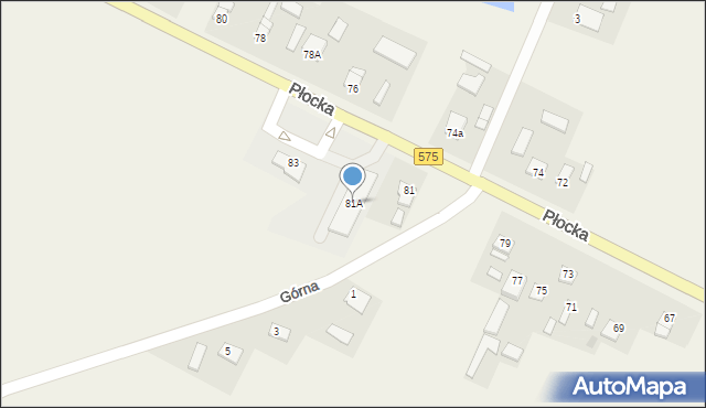 Słubice, Płocka, 81A, mapa Słubice