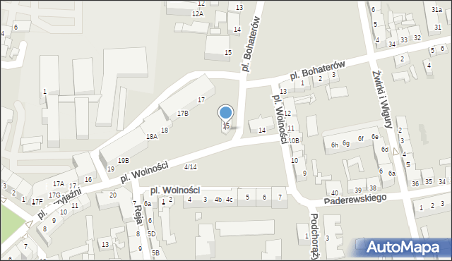 Słubice, Plac Wolności, 16, mapa Słubice