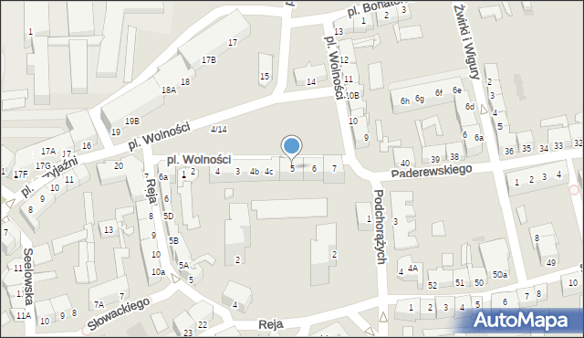Słubice, Plac Wolności, 5, mapa Słubice