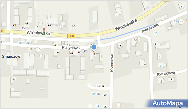 Smardzów, Platynowa, 18, mapa Smardzów