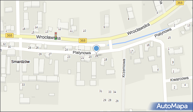 Smardzów, Platynowa, 19, mapa Smardzów