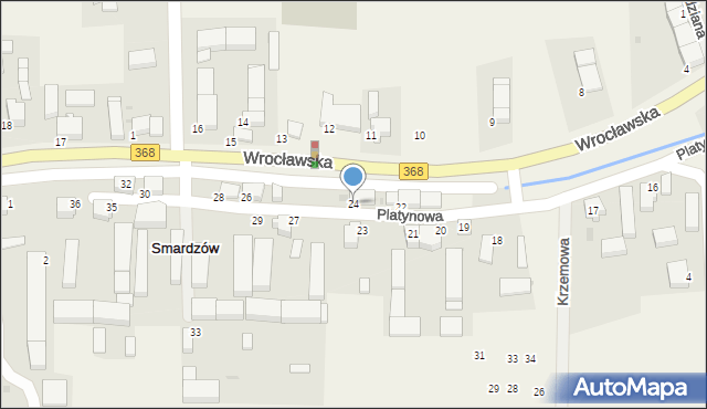 Smardzów, Platynowa, 24, mapa Smardzów