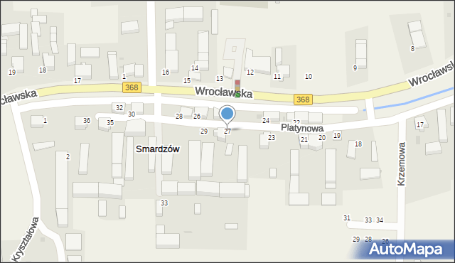 Smardzów, Platynowa, 27, mapa Smardzów