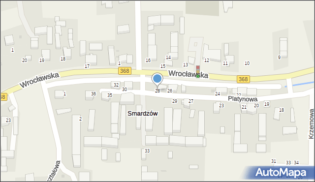 Smardzów, Platynowa, 28, mapa Smardzów