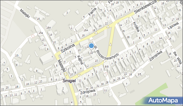 Śmigiel, Plac Rozstrzelanych, 12, mapa Śmigiel