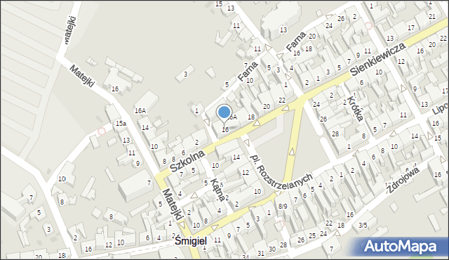 Śmigiel, Plac Rozstrzelanych, 16, mapa Śmigiel