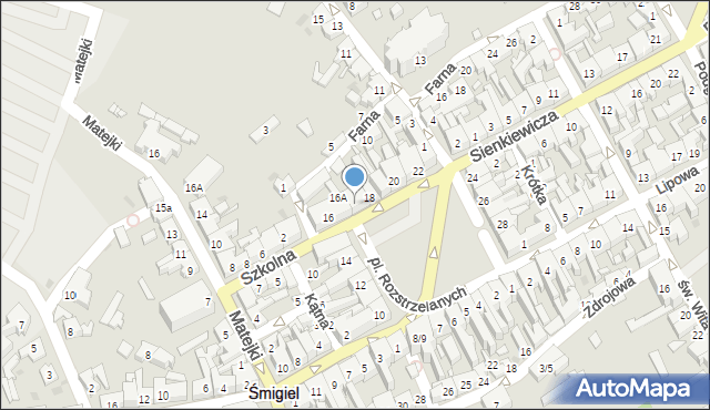 Śmigiel, Plac Rozstrzelanych, 17, mapa Śmigiel