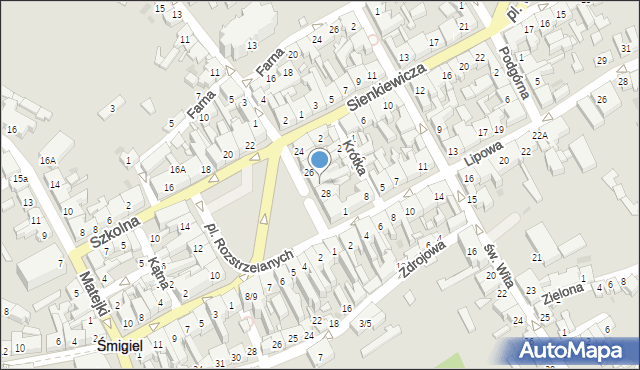 Śmigiel, Plac Rozstrzelanych, 27, mapa Śmigiel