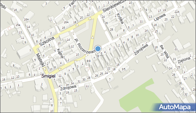 Śmigiel, Plac Rozstrzelanych, 6, mapa Śmigiel