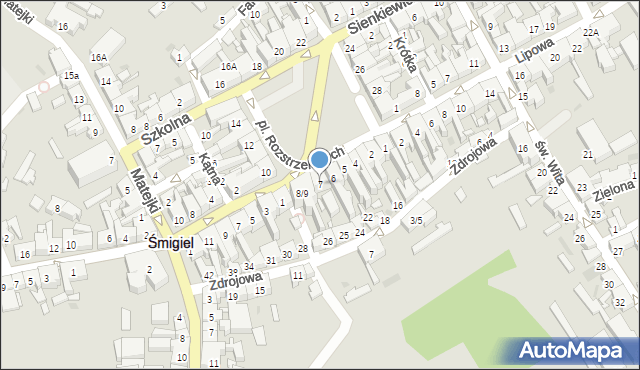Śmigiel, Plac Rozstrzelanych, 7, mapa Śmigiel