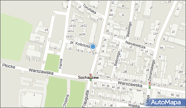 Sochaczew, Plac Kościuszki Tadeusza, gen., 2, mapa Sochaczew