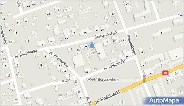 Sokółka, Plac Kościuszki Tadeusza, gen., 29, mapa Sokółka