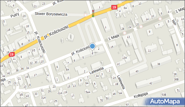 Sokółka, Plac Kościuszki Tadeusza, gen., 4, mapa Sokółka
