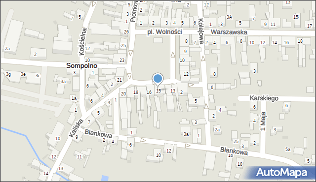 Sompolno, Plac Wolności, 15, mapa Sompolno