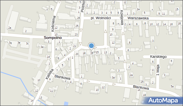 Sompolno, Plac Wolności, 16, mapa Sompolno