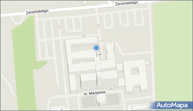 Sosnowiec, Plac Medyków, 1, mapa Sosnowca