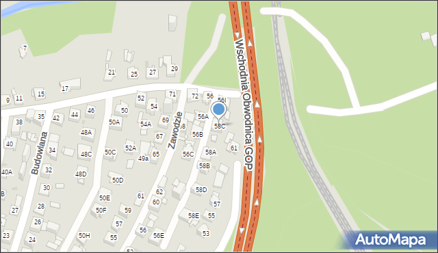 Sosnowiec, Plażowa, 58C, mapa Sosnowca