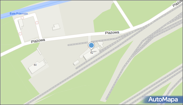 Sosnowiec, Plażowa, 62, mapa Sosnowca