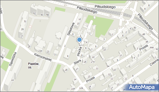 Sosnowiec, Płocka, 7, mapa Sosnowca