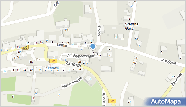 Srebrna Góra, Plac Wypoczynkowy, 8, mapa Srebrna Góra