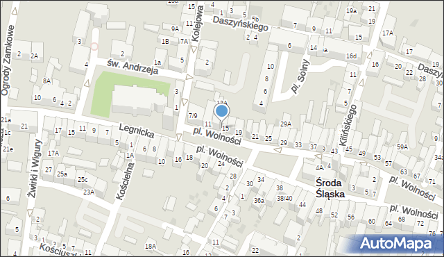 Środa Śląska, Plac Wolności, 13/15, mapa Środa Śląska