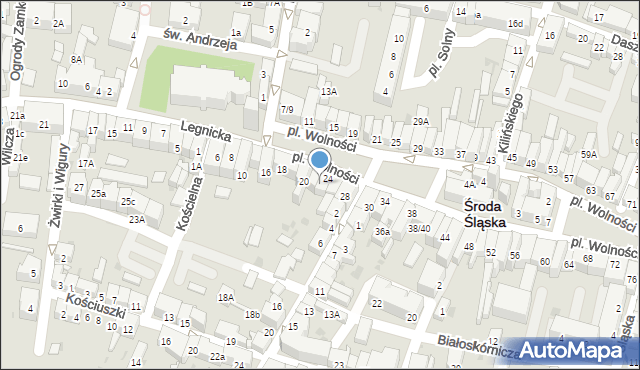 Środa Śląska, Plac Wolności, 22/24, mapa Środa Śląska