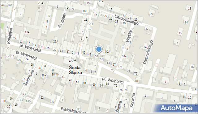 Środa Śląska, Plac Wolności, 55, mapa Środa Śląska