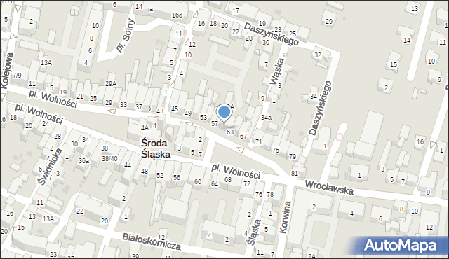 Środa Śląska, Plac Wolności, 61, mapa Środa Śląska