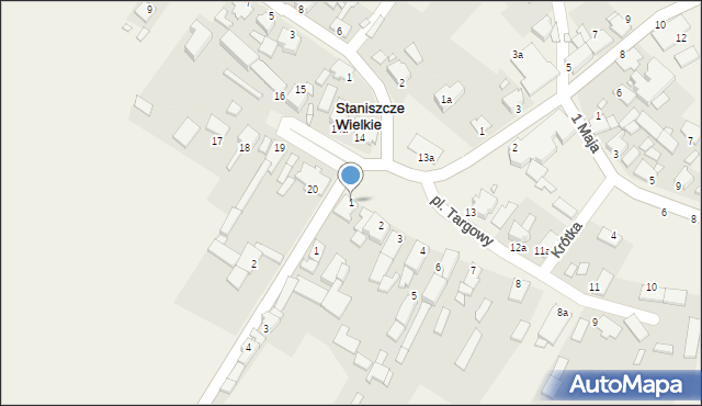 Staniszcze Wielkie, Plac Targowy, 1, mapa Staniszcze Wielkie