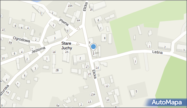 Stare Juchy, Plac 500-lecia, 1, mapa Stare Juchy