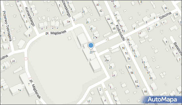 Stargard, Plac Majdanek, 13, mapa Stargard
