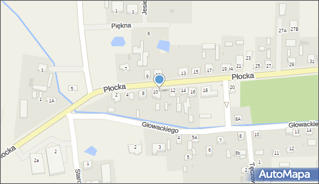 Staroźreby, Płocka, 10A, mapa Staroźreby