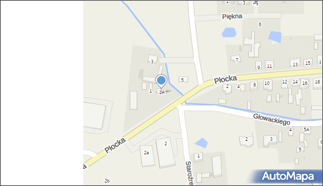 Staroźreby, Płocka, 1A, mapa Staroźreby