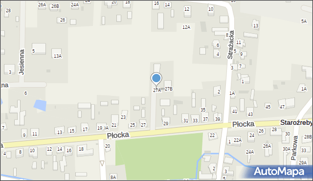 Staroźreby, Płocka, 27A, mapa Staroźreby