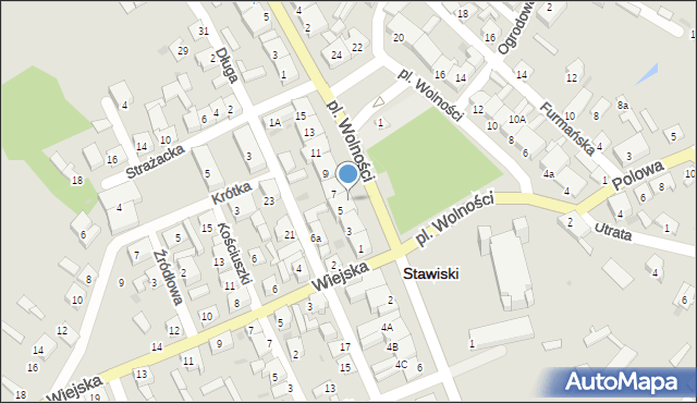 Stawiski, Plac Wolności, 5a, mapa Stawiski