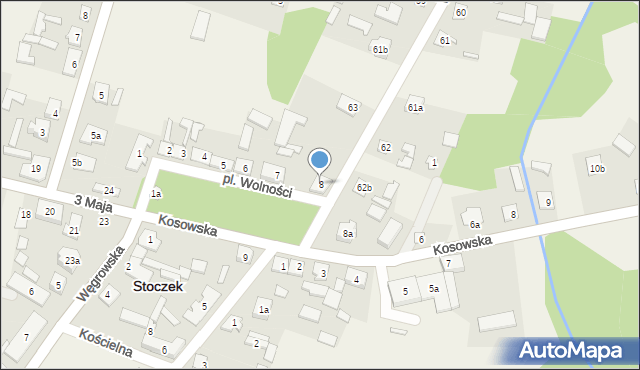 Stoczek, Plac Wolności, 8, mapa Stoczek