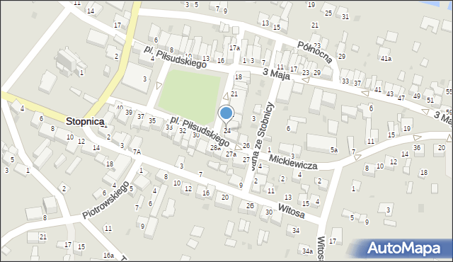 Stopnica, Plac Piłsudskiego Józefa, marsz., 24, mapa Stopnica