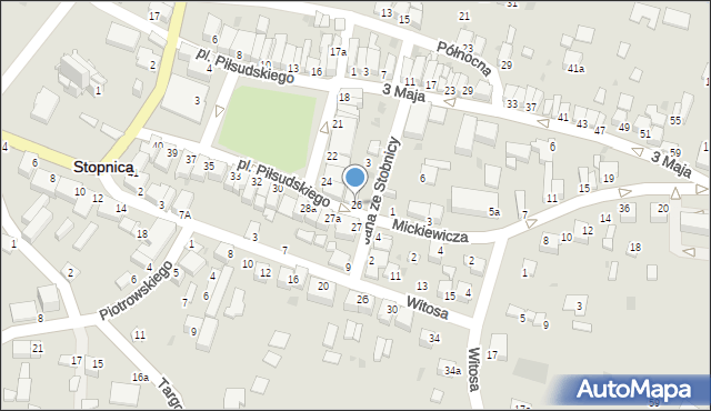 Stopnica, Plac Piłsudskiego Józefa, marsz., 26, mapa Stopnica