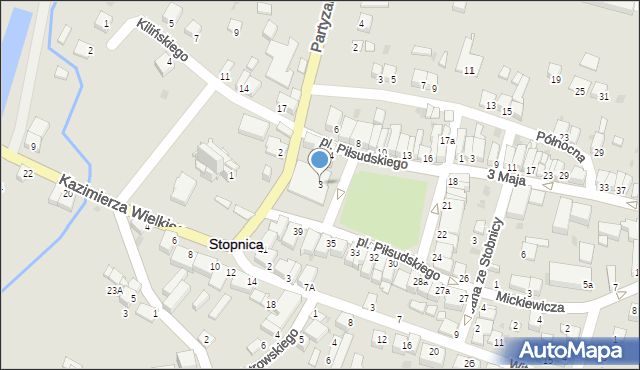 Stopnica, Plac Piłsudskiego Józefa, marsz., 3, mapa Stopnica