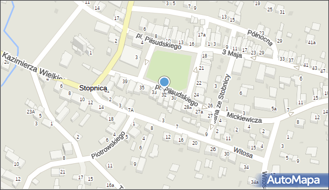 Stopnica, Plac Piłsudskiego Józefa, marsz., 32, mapa Stopnica