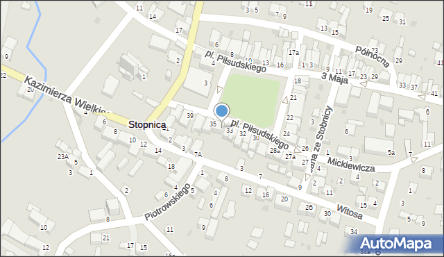 Stopnica, Plac Piłsudskiego Józefa, marsz., 34, mapa Stopnica