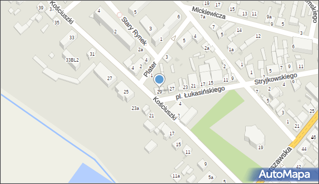 Stryków, Plac Łukasińskiego Waleriana, 29, mapa Stryków