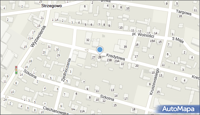 Strzegowo, Plac Wolności, 26, mapa Strzegowo