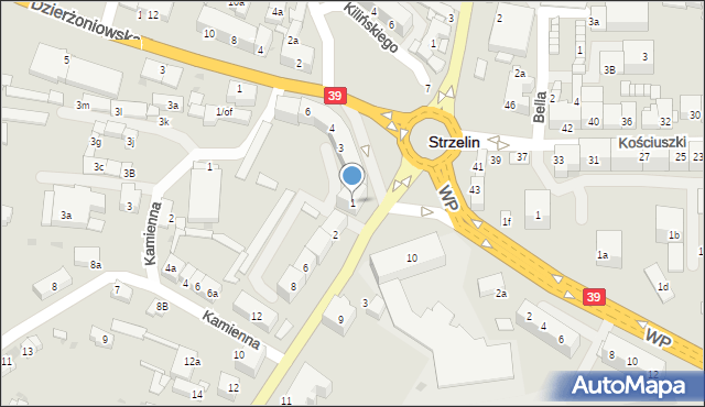 Strzelin, Plac 1 Maja, 1, mapa Strzelin