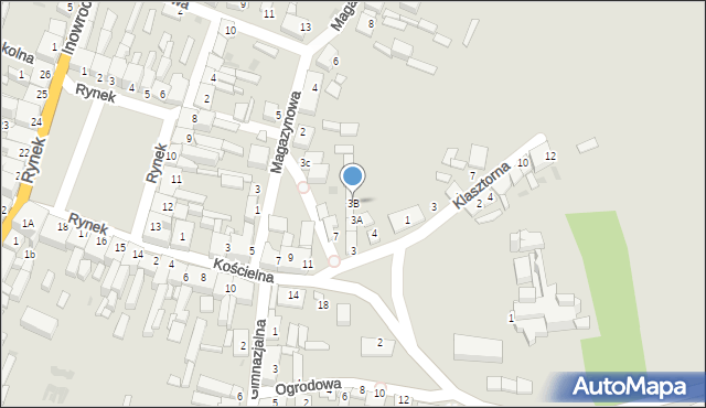 Strzelno, Plac Świętego Wojciecha, 3B, mapa Strzelno