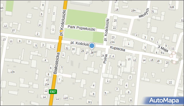 Suchowola, Plac Kościuszki Tadeusza, gen., 26, mapa Suchowola