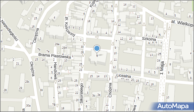 Sulechów, Plac Ratuszowy, 6, mapa Sulechów