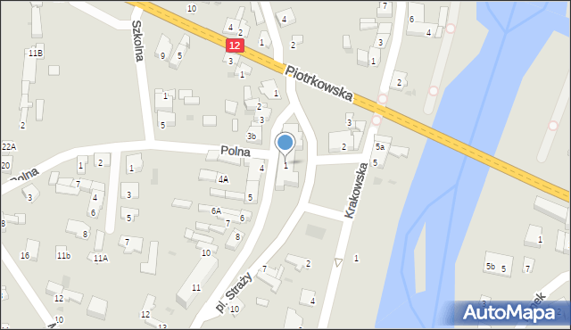 Sulejów, Plac Straży, 1, mapa Sulejów