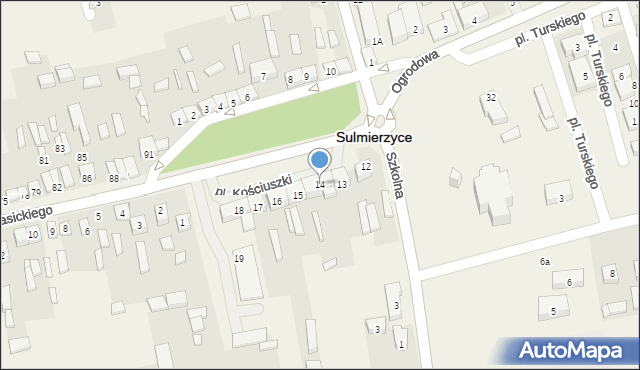 Sulmierzyce, Plac Kościuszki Tadeusza, gen., 14, mapa Sulmierzyce